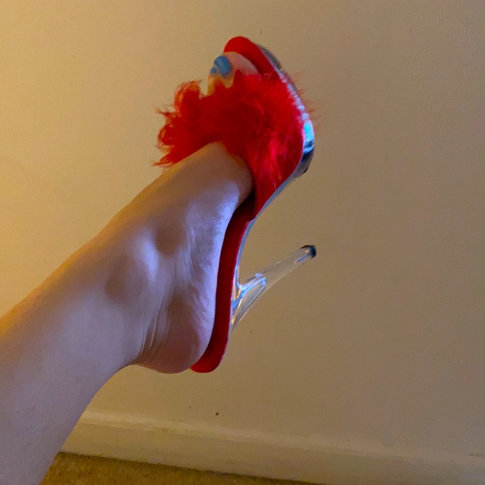 Ellie Red Feather Heels